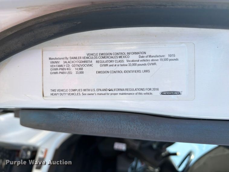 image for item FB4996 2016 Freightliner Business Class M2 dump truck