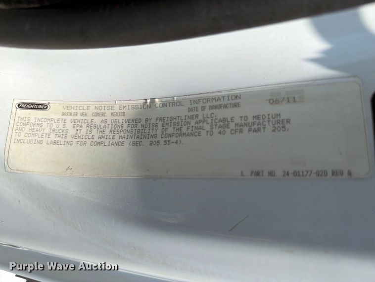 image for item FB5001 2012 Freightliner Business Class M2 crane truck