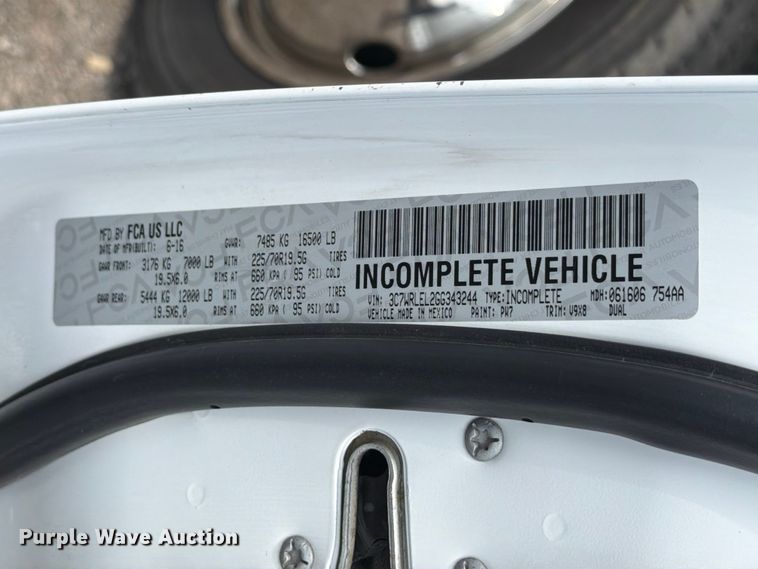 image for item FB5011 2016 RAM 4500 Crew Cab utility / service truck