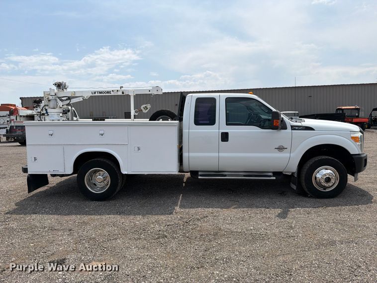 image for item FB5034 2011 Ford F350 Super Duty Ext. Cab utility bed pickup truck
