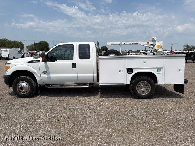 image for item FB5034 2011 Ford F350 Super Duty Ext. Cab utility bed pickup truck