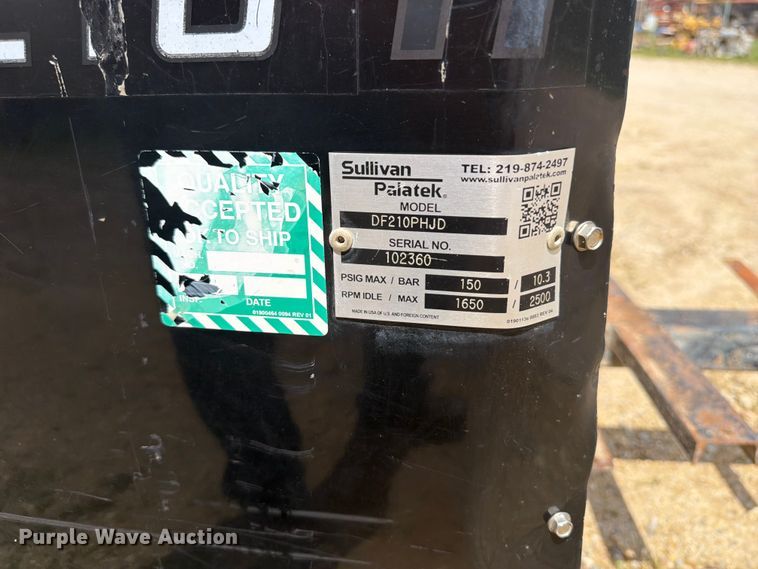 image for item FB5913 Sullivan Palatek DF210PHJD air compressor
