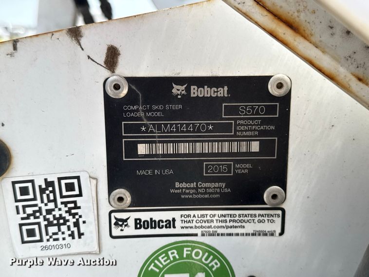 image for item FC4140 2015 Bobcat S570 skid steer loader