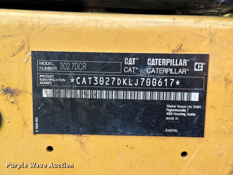 image for item FC4177 2015 Caterpillar 302.7DCR mini excavator