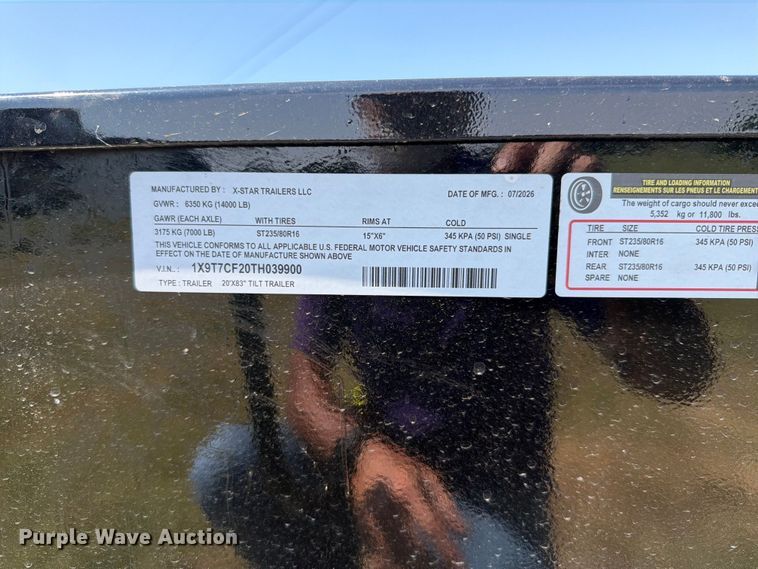 image for item FK5031 2026 X-Star Trailers 20'X83