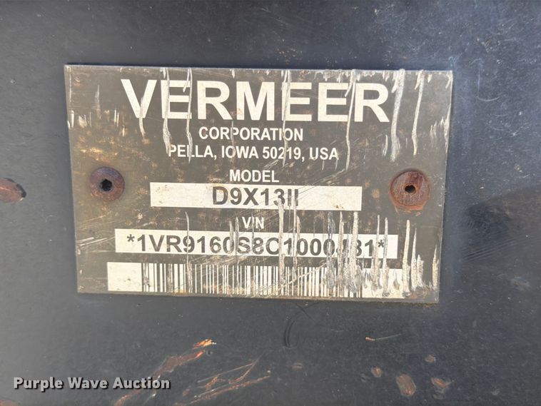image for item FN2040 2012 Vermeer D9X13 directional boring unit
