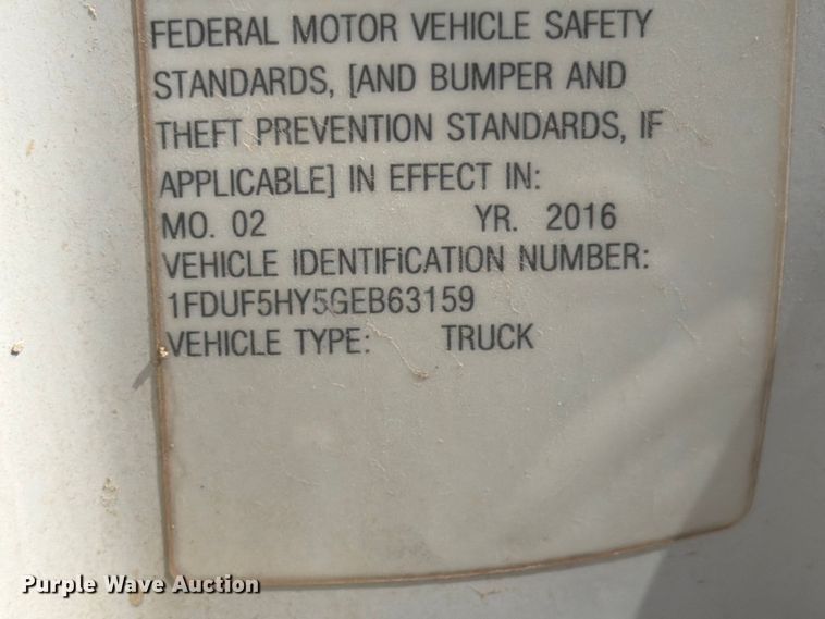 image for item FN2042 2016 Ford F550 Super Duty utility / service truck
