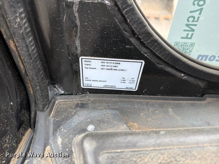 image for item FN5795 2022 Caterpillar 305CR mini excavator