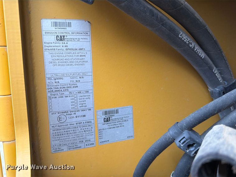 image for item FN5803 2016 Caterpillar CB64B double drum vibratory roller