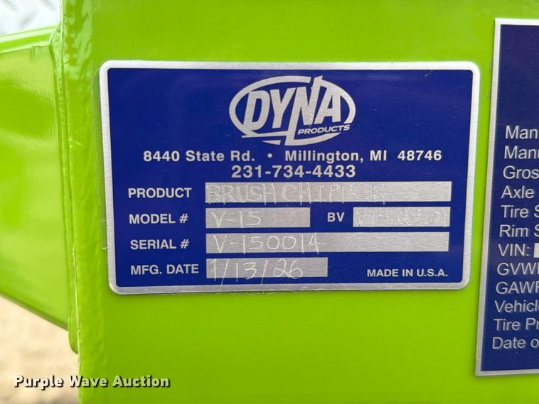 image for item FN5818 2026 Dyna V15-32 wood chipper