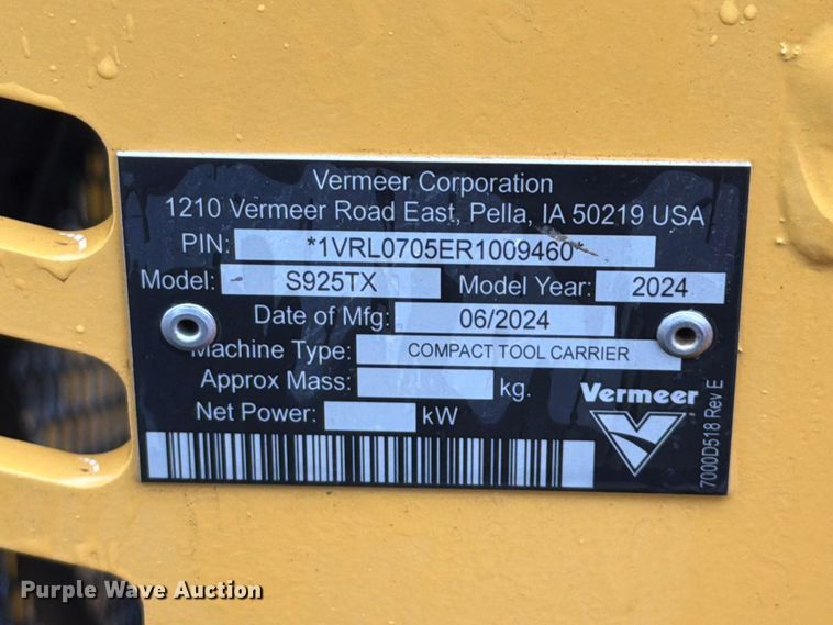 image for item FT6125 2024 Vermeer S925TX compact utility loader
