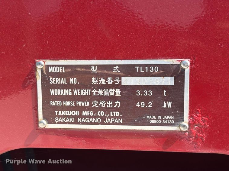 image for item FT8008 2006 Takeuchi TL130 tracked skid steer loader