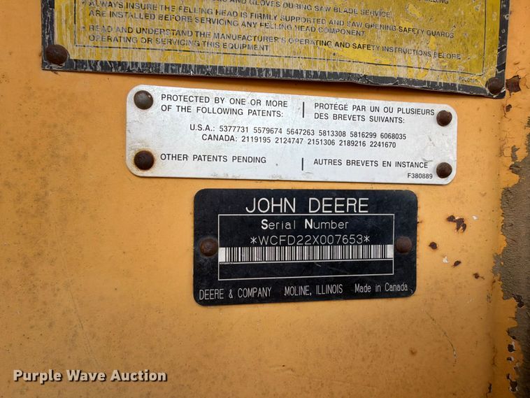 image for item FU1010 2005 John Deere 843H feller buncher