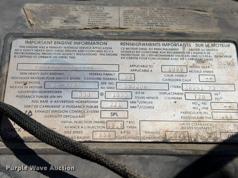 image for item MZ9831 1996 Mack RD688S dump truck