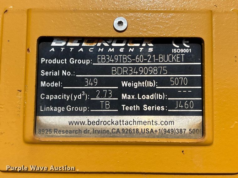 image for item NM9926 Bedrock 349 excavator rock bucket
