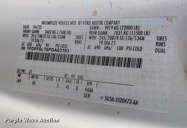 image for item YA2551 2023 Ford F600 Super Duty bucket truck