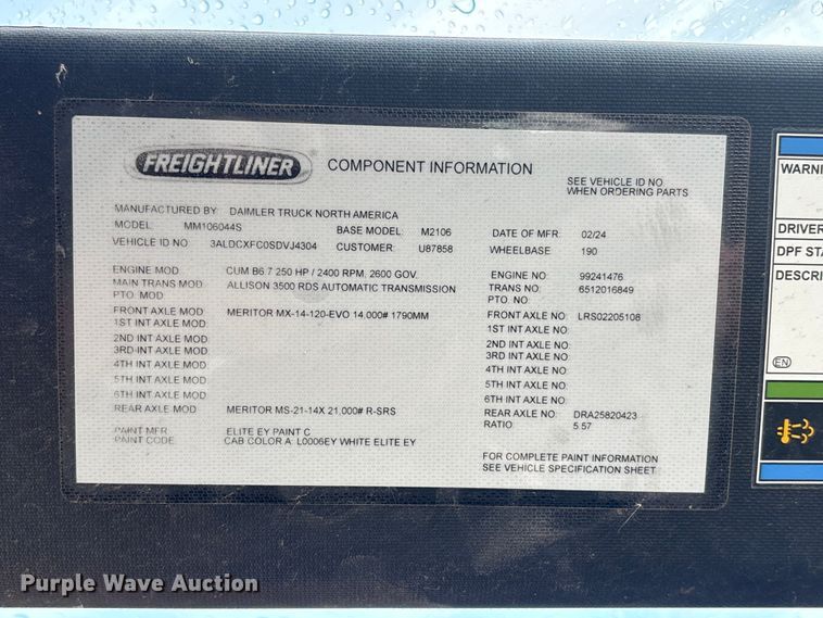 image for item YA3007 2025 Freightliner Business Class M2 digger derrick truck