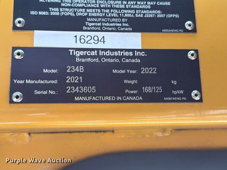 image for item YA3163 2021 Tigercat 234B log loader