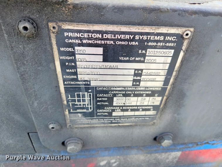 image for item YA3770 2005 Princeton PB50 forklift