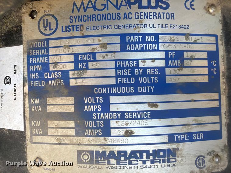 image for item YA3868 2008 MQ Power MQP50IVP generator