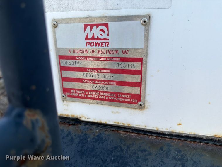 image for item YA3868 2008 MQ Power MQP50IVP generator