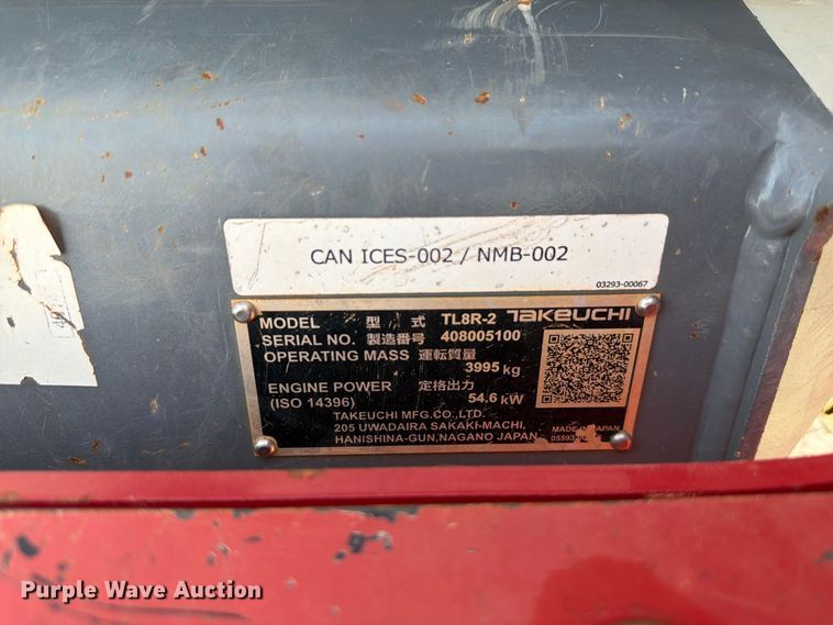 image for item YA3965 2023 Takeuchi TL8R-2 tracked skid steer loader