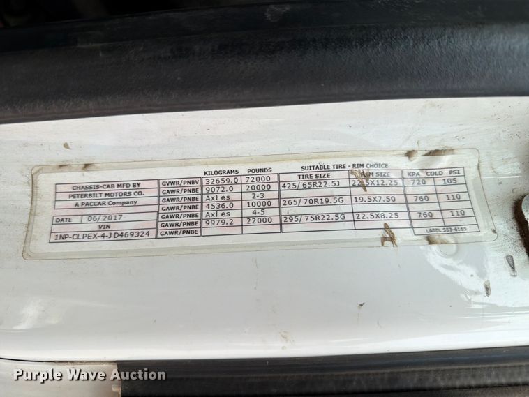 image for item YA4287 2018 Peterbilt 567 dump truck