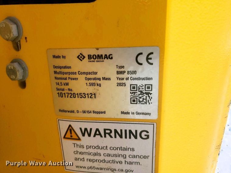 image for item YA4332 2025 Bomag BMP 8500 trench compactor