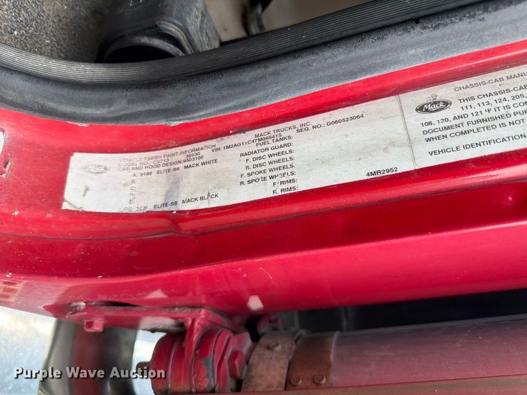 image for item YA4557 2007 Mack CV713 dump truck