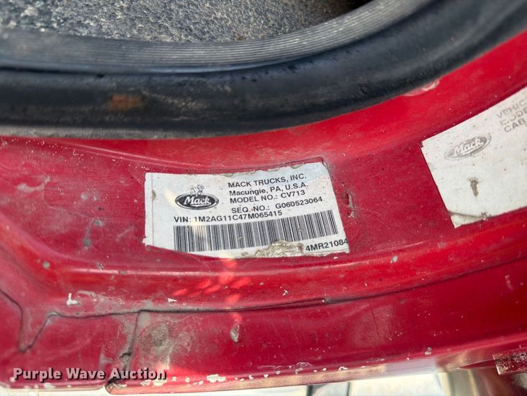 image for item YA4557 2007 Mack CV713 dump truck