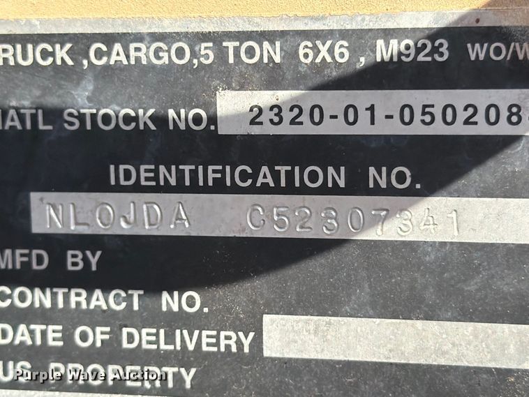 image for item YA4601 AM General M923 flatbed truck
