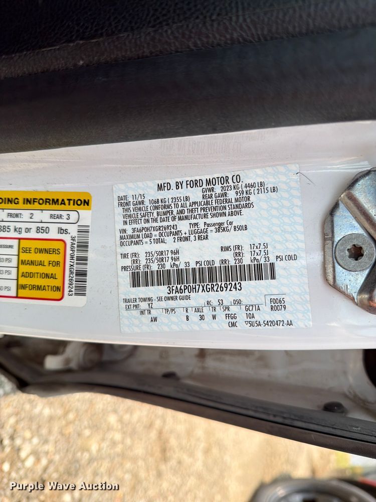 image for item EX4066 2016 Ford Fusion 