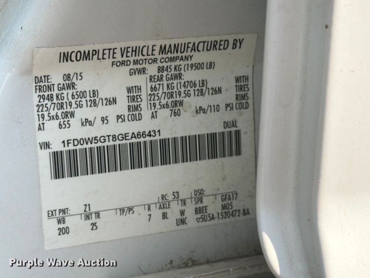 image for item EX4070 2016 Ford F550 Super Duty dump truck