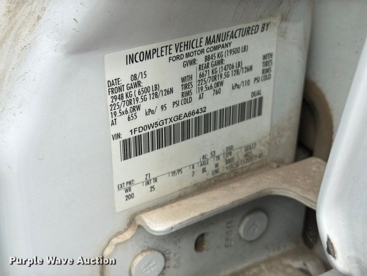 image for item EX4087 2016 Ford F550 dump truck