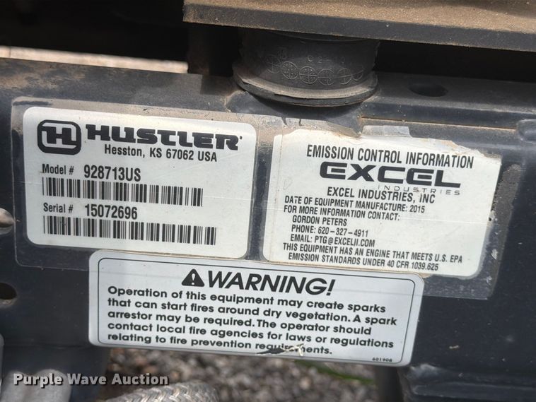image for item EX4090 2015 Hustler 3700 lawn mower