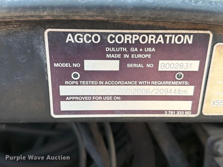 image for item EX4094 2013 Massey Ferguson 7619 Dyna-6 MFWD tractor