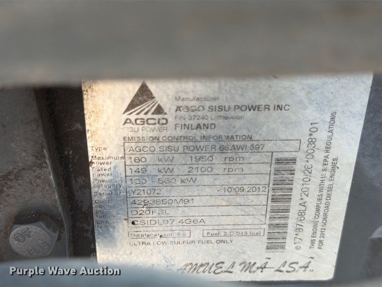 image for item EX4094 2013 Massey Ferguson 7619 Dyna-6 MFWD tractor