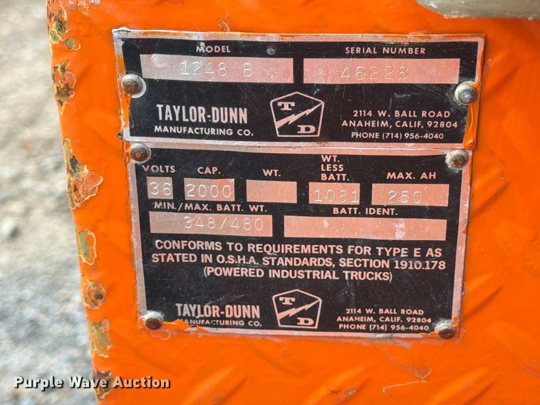 image for item EX4102 Taylor-Dunn 1248 B golf cart