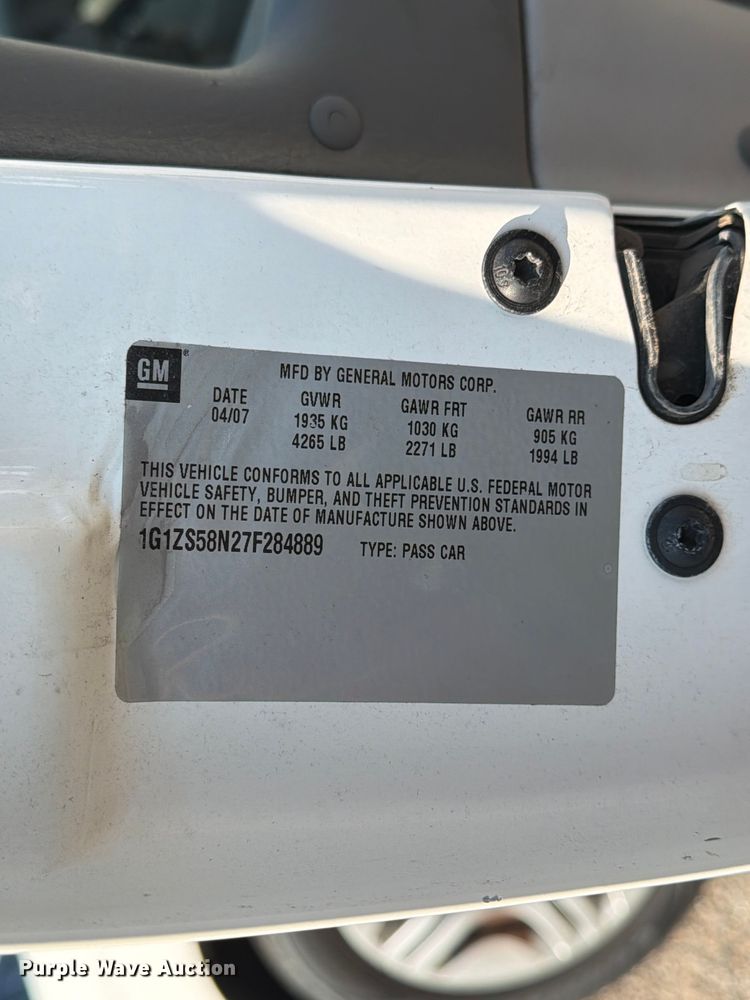image for item MZ9838 2007 Chevrolet Malibu 