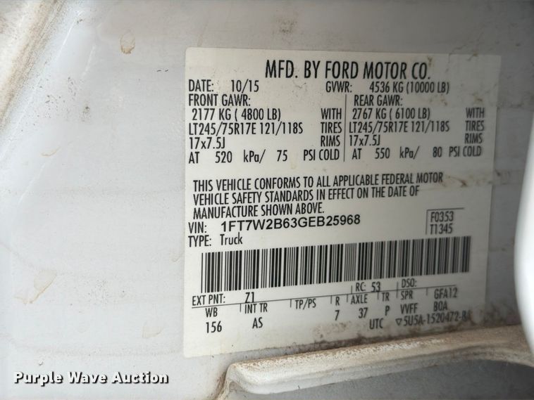image for item MZ9841 2016 Ford F250 Crew Cab pickup truck