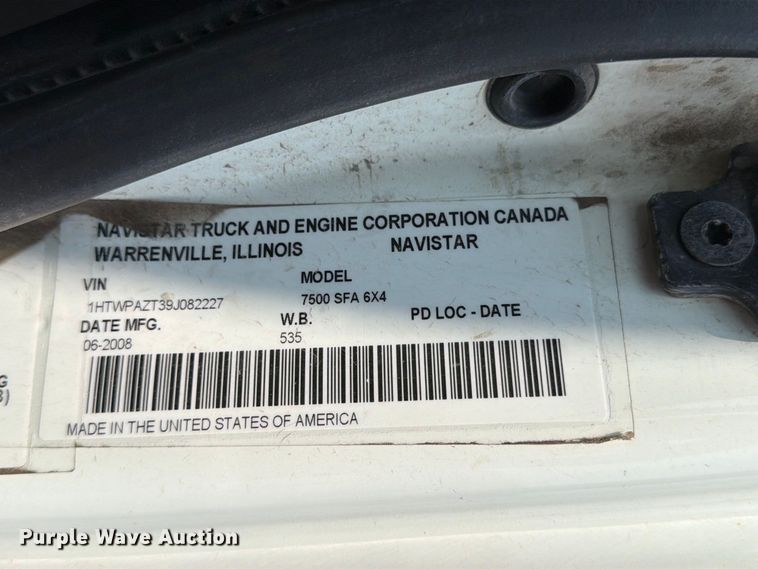 image for item MZ9849 2009 International 7500 dump truck