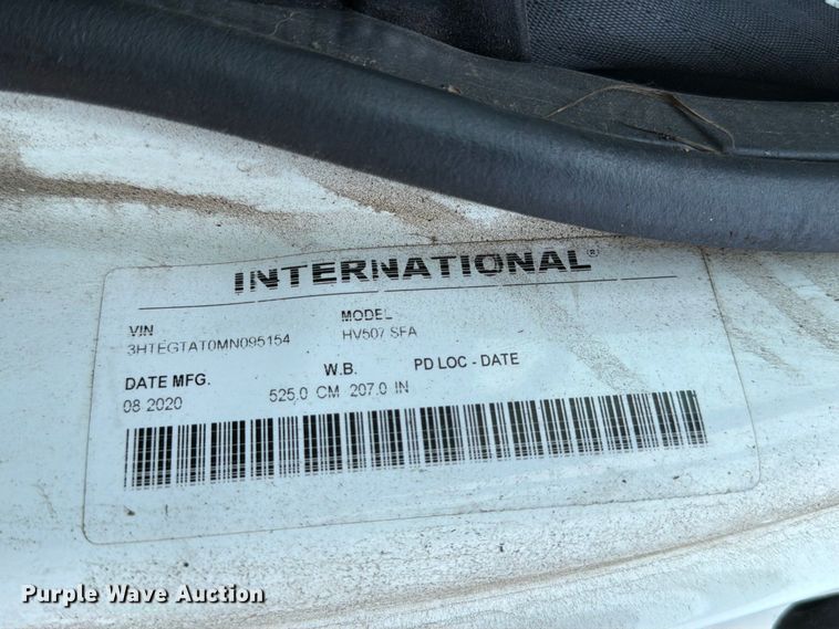 image for item MZ9850 2021 International HV507 dump truck