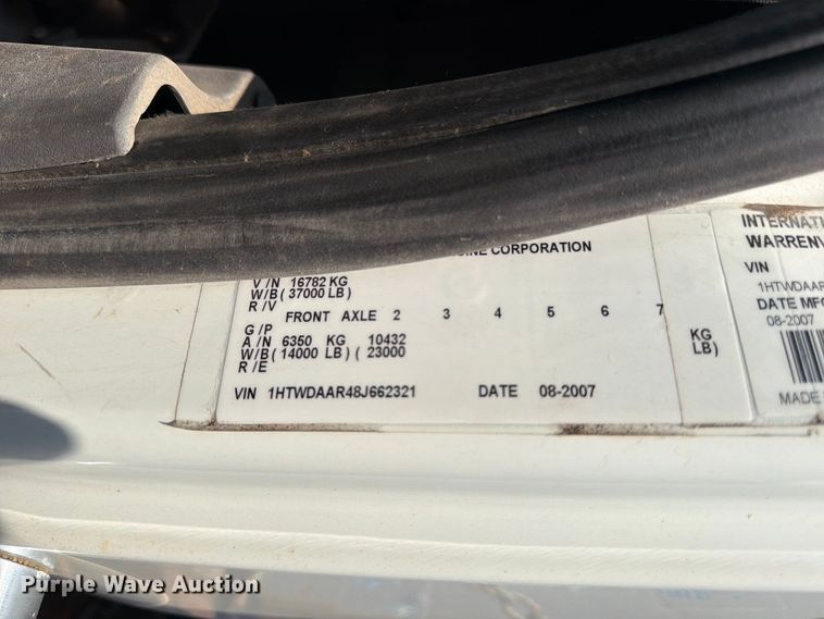 image for item MZ9851 2008 International WorkStar 7400 dump truck