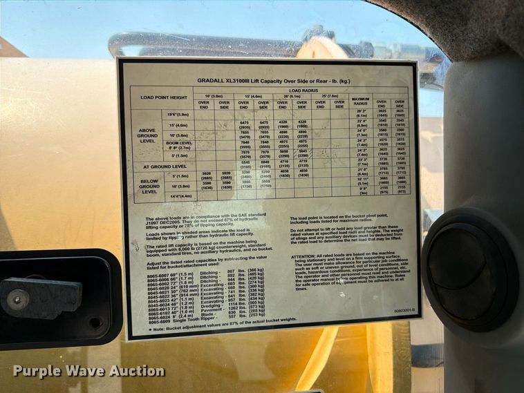 image for item MZ9862 2010 Gradall XL3100 III wheeled excavator