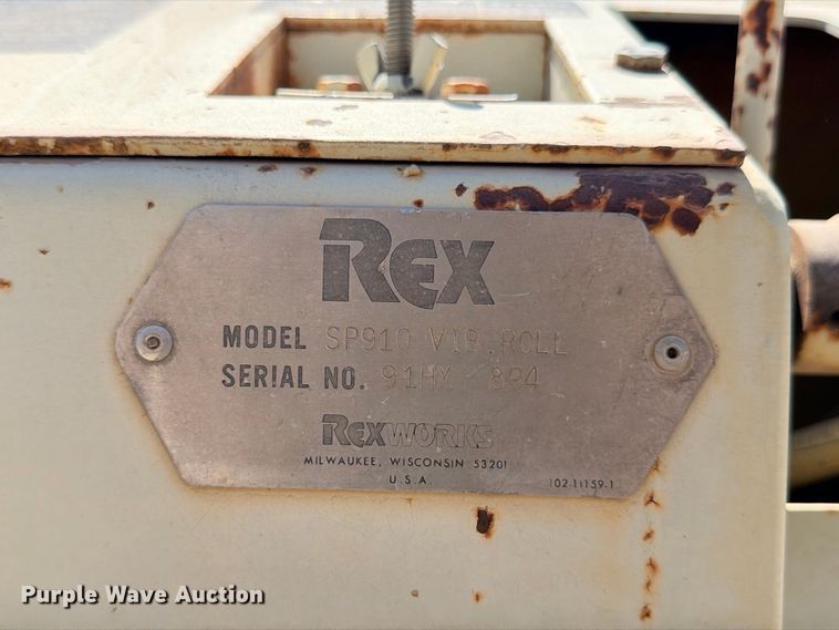 image for item DU1513 1984 Rexworks SP910 single drum vibratory roller