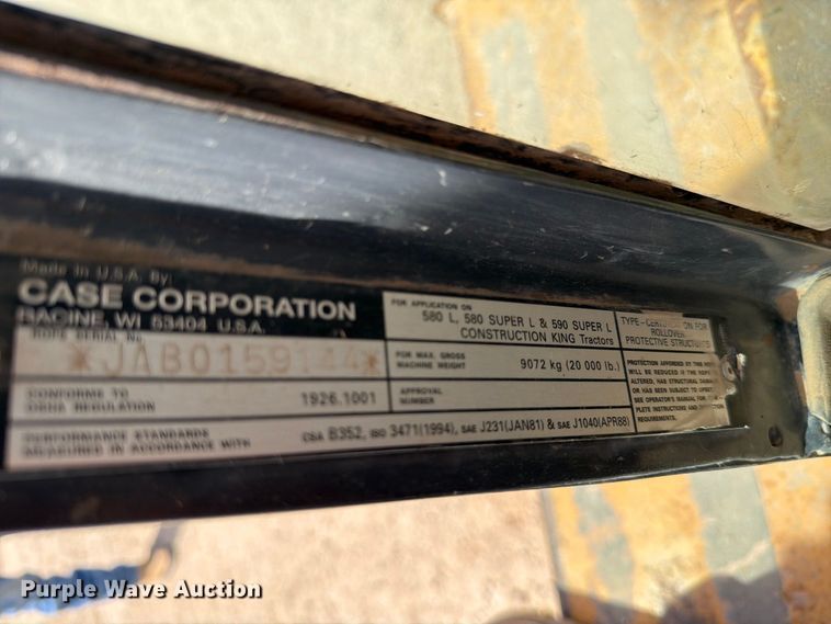 image for item DV8587 1998 Case 580L backhoe