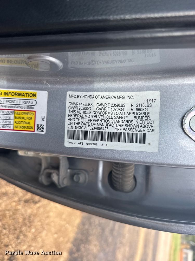 image for item DY3155 2018 Honda Accord Sport 