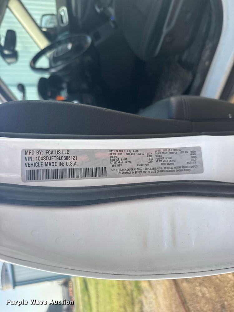 image for item DY3158 2020 Dodge Durango SSV SUV