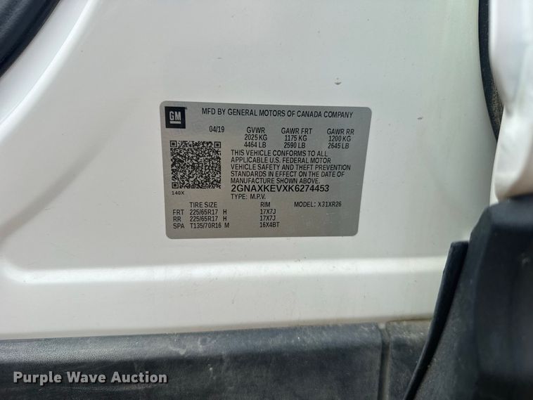 image for item DY3167 2019 Chevrolet Equinox LT SUV