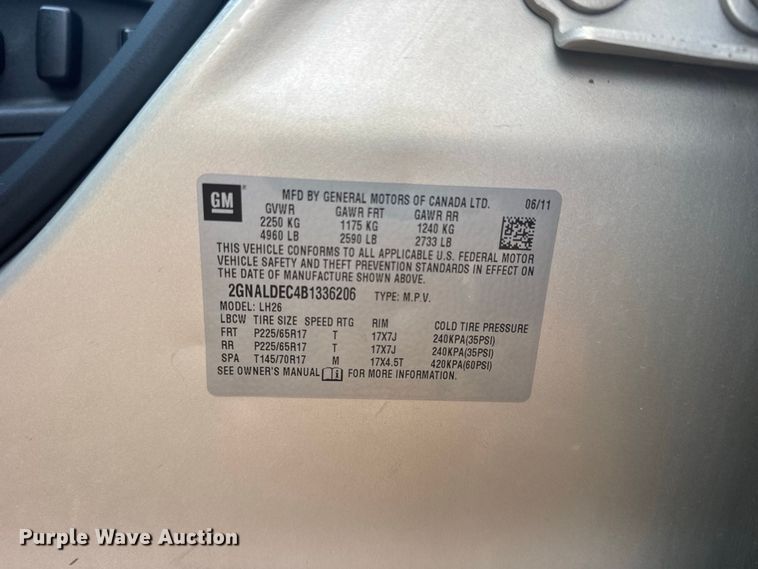 image for item DY3170 2011 Chevrolet Equinox 1LT SUV